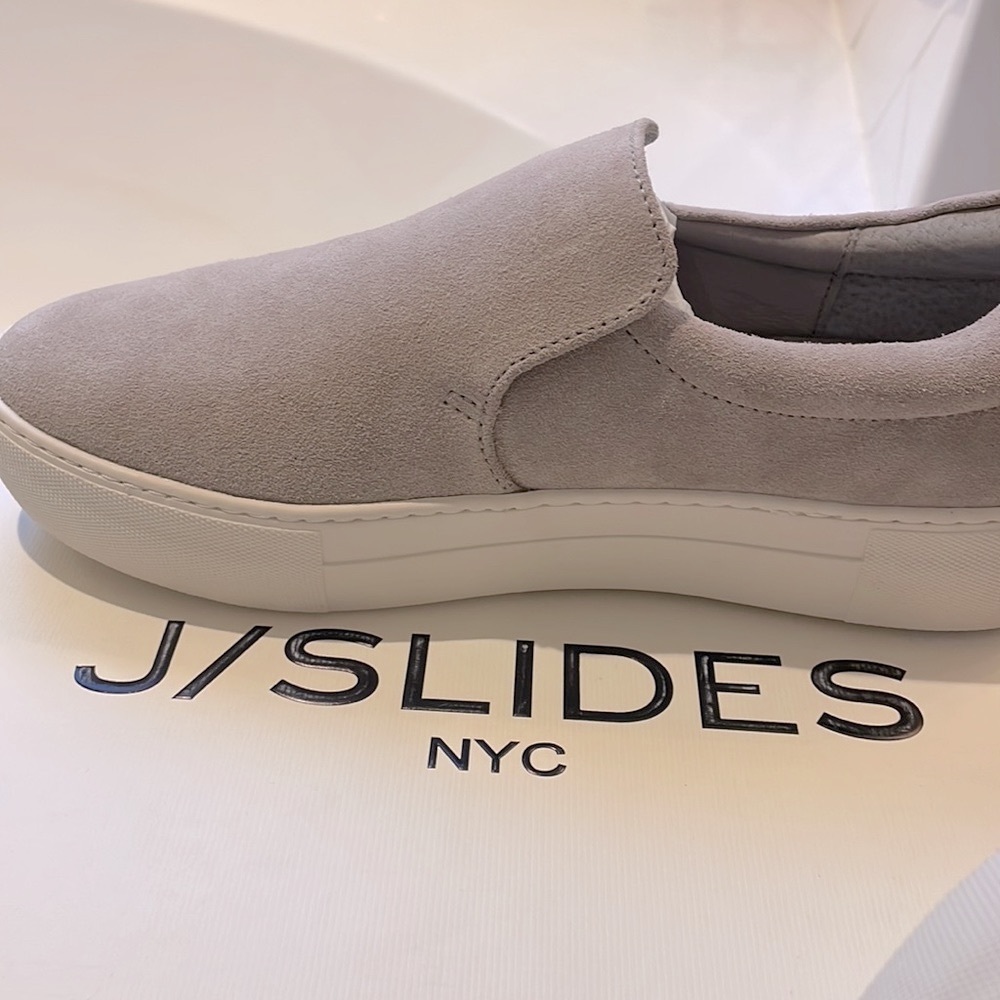 NWT J Slides•Leather Slip On Sneakers• 7.5